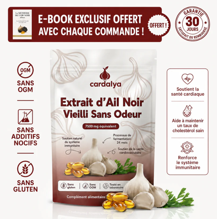 Extrait Naturel d'Ail Vieilli - Pour une tension artérielle saine et un bien-être global