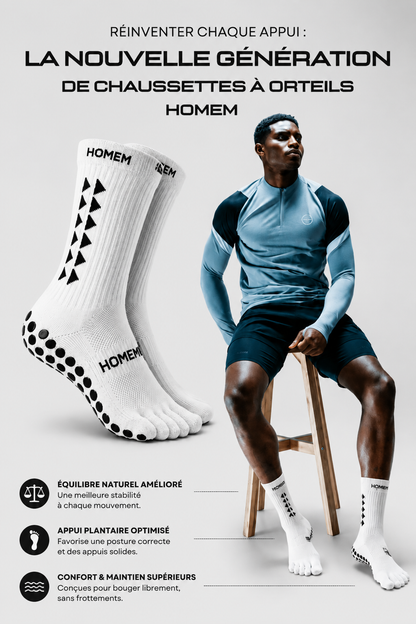 GripFlex™ | Chaussettes Grip Effet Pieds Nus