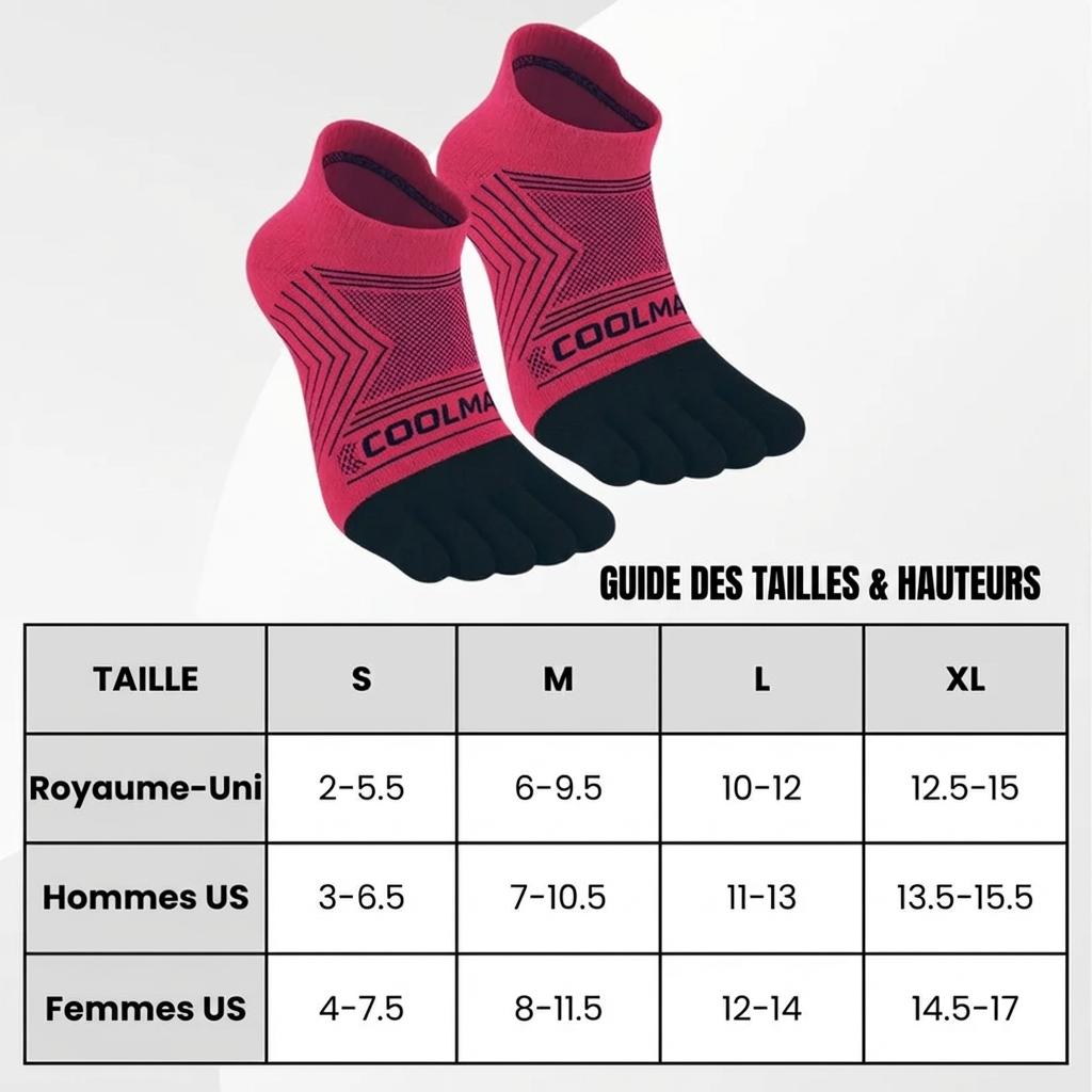 Les chaussettes conçues pour les coureurs.