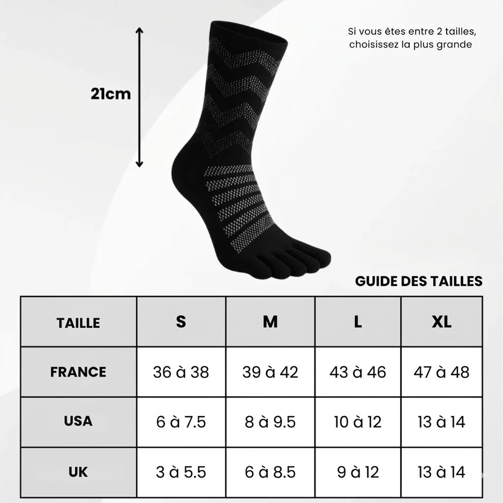 Chaussettes Trail / Randonnée -  5-Orteils en laine de mérino