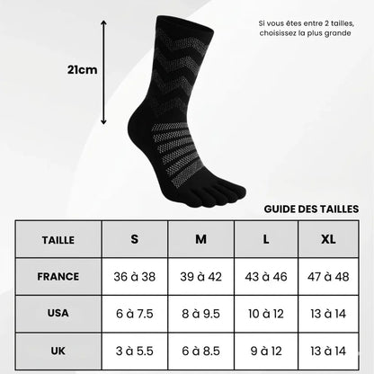 Chaussettes Trail / Randonnée -  5-Orteils en laine de mérino