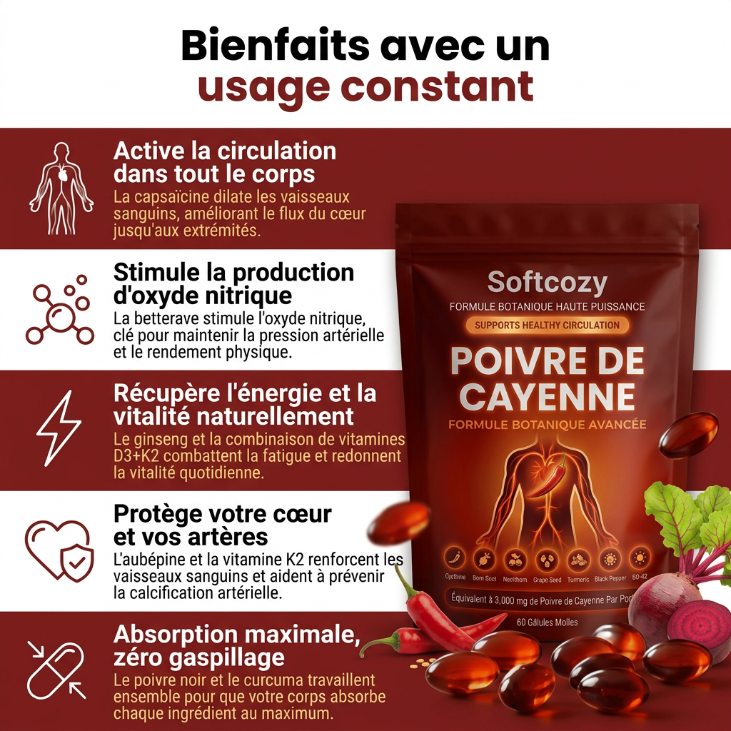 Softcozy Capsaïcine Active® – Réactive ta circulation naturelle