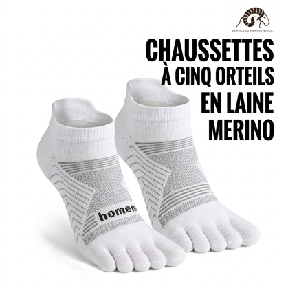 Chaussettes Sportives 5-Orteils en laine de mérino