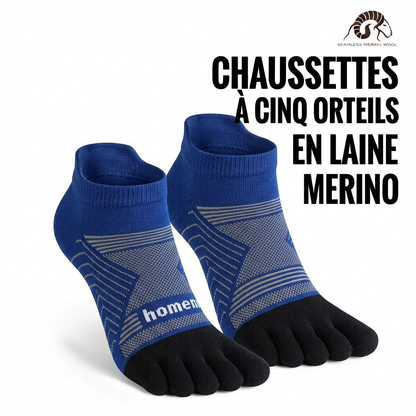 Chaussettes Sportives 5-Orteils en laine de mérino