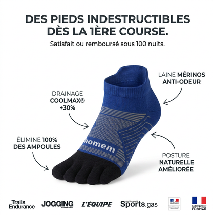 Chaussettes Sportives 5-Orteils en laine de mérino