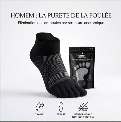 Chaussettes Sportives 5-Orteils en laine de mérino