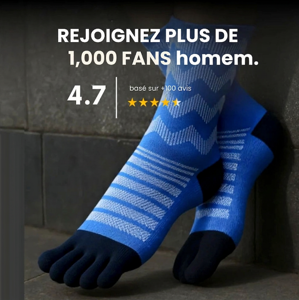Chaussettes Trail / Randonnée -  5-Orteils en laine de mérino