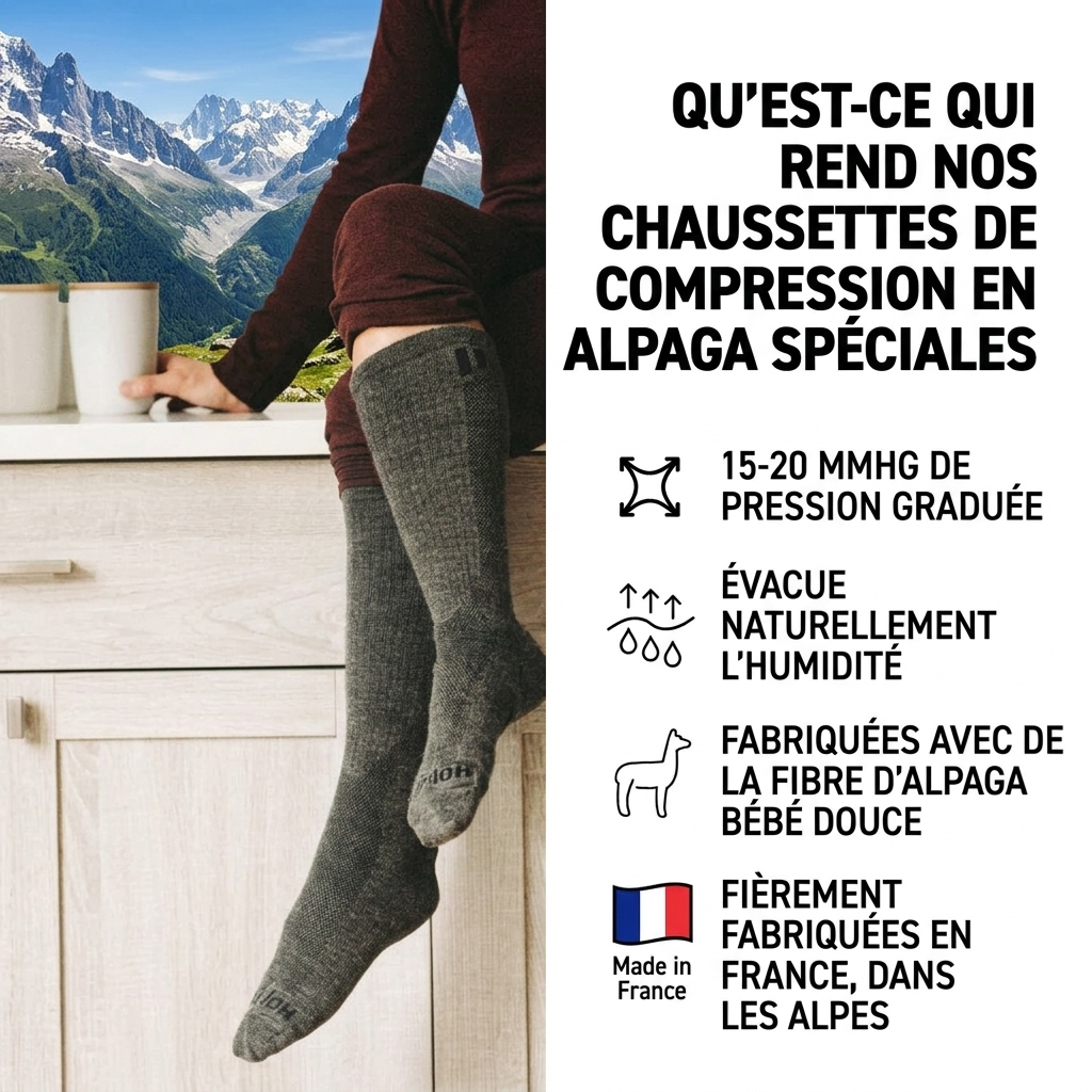 Chaussettes de compression en Alpaga