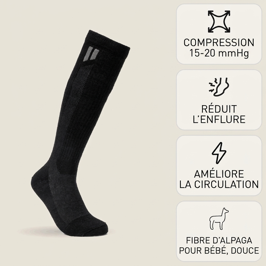 Chaussettes de compression en Alpaga